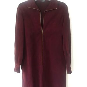 Halston vintage 1970’s suede zip up shirt dress